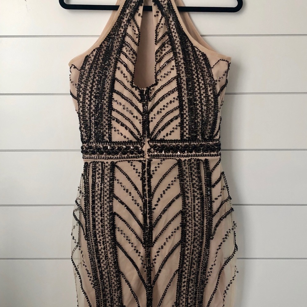 NWT Nude/ Black Rhinestone/ Bead Dress - Picture 4 of 6